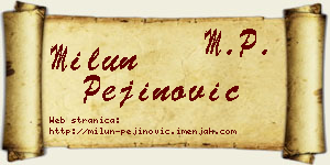 Milun Pejinović vizit kartica
